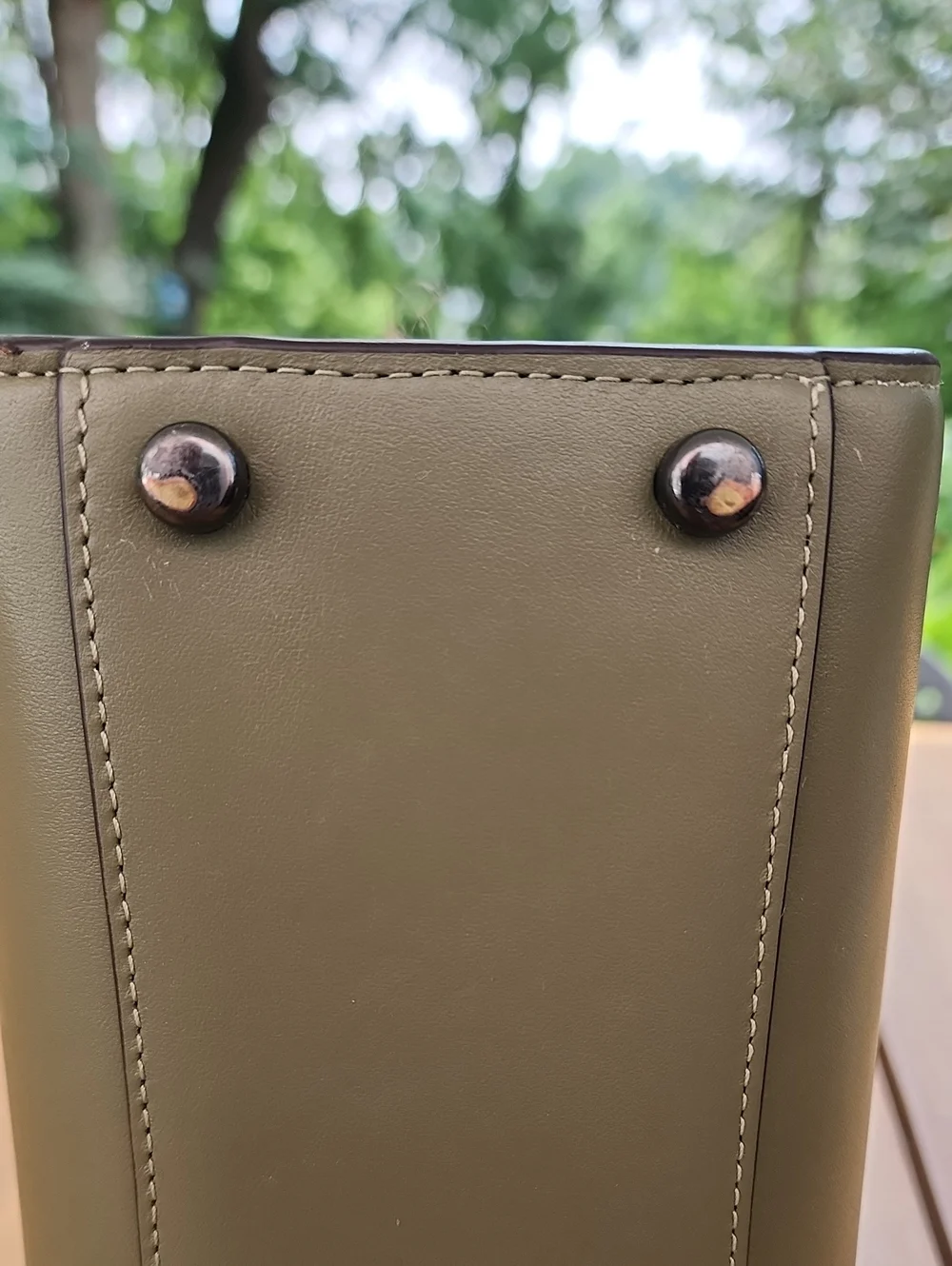 Coach Andrea Carryall Bag Leather Military Green Satchel Crossbody CP081